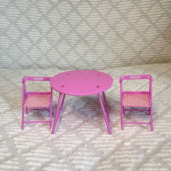 Barbie Vtg 1980s Magic Van Camping Mobile Home #2938 #756 Folding Chairs & Table - Picture 1 of 8